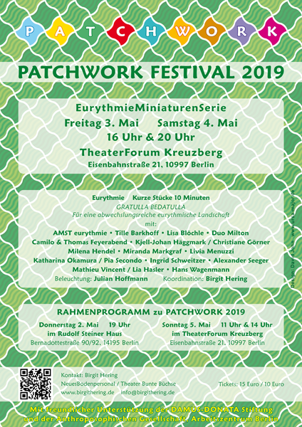Poster for the Patchwork Eurythmy Festival in Berlin, May 2019