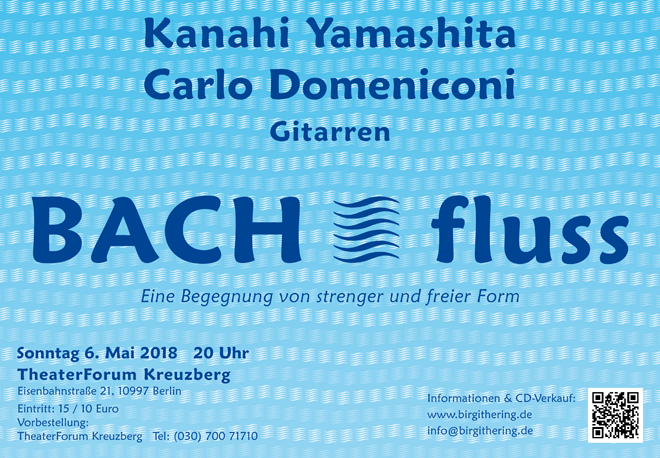 Poster design for the BACH - fluss concert with Kanahi Yamashita and Carlo Domeniconi, May 2018