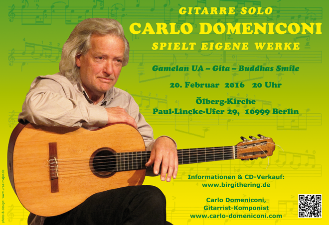 Carlo Domeniconi concert poster design, February 2016