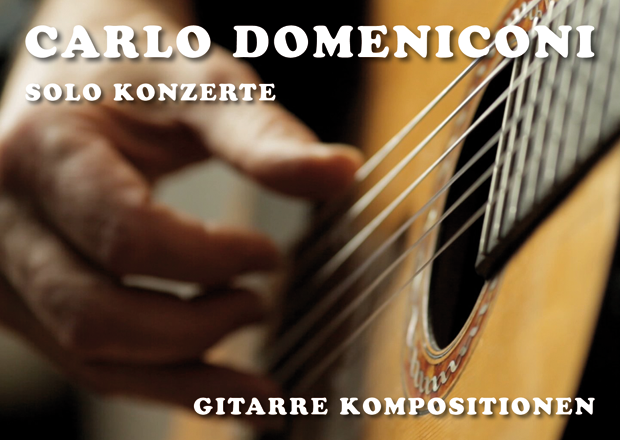 Postcard design for Carlo Domeniconi solo concerts, September-December 2015