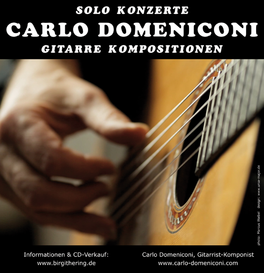 Poster design for Carlo Domeniconi solo concerts, 2015