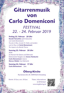 Carlo Domeniconi Festival February 2019 in Berlin