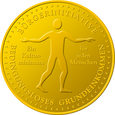 Citizens' Initiative for Unconditional Basic Income. Logo designed by Ursa Major Design in Berlin