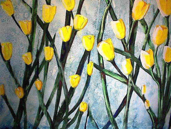 Yellow Tulips, a painting by Francis Caruso